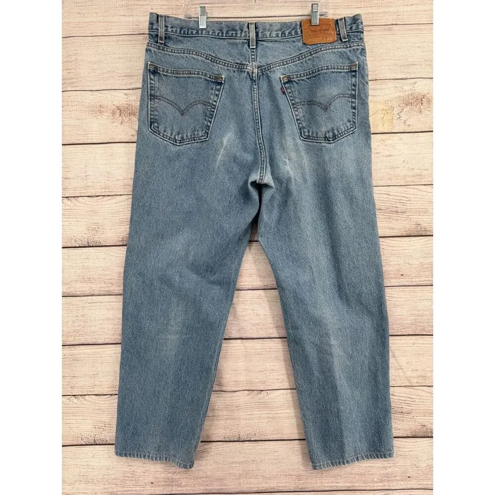 Vintage Y2K Levi's‎ Relaxed Straight Fit Jeans Men's Size 42x32 Blue Light Wash